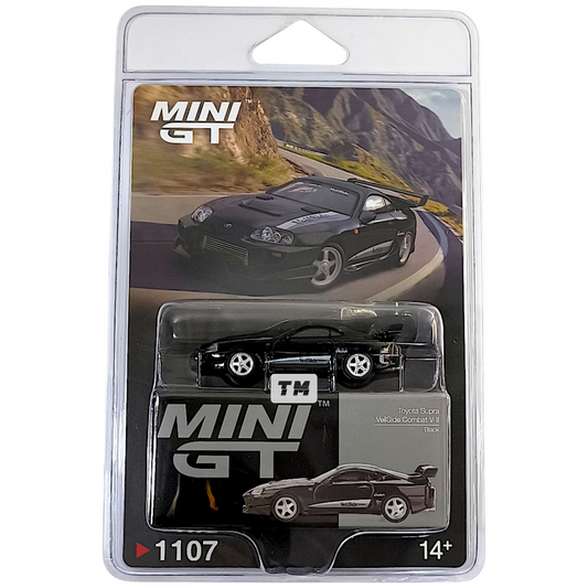 Mini GT Toyota Supra VeilSide Combat V-II Black Blister Packaging MGT01107-BL 1/64 Diecast