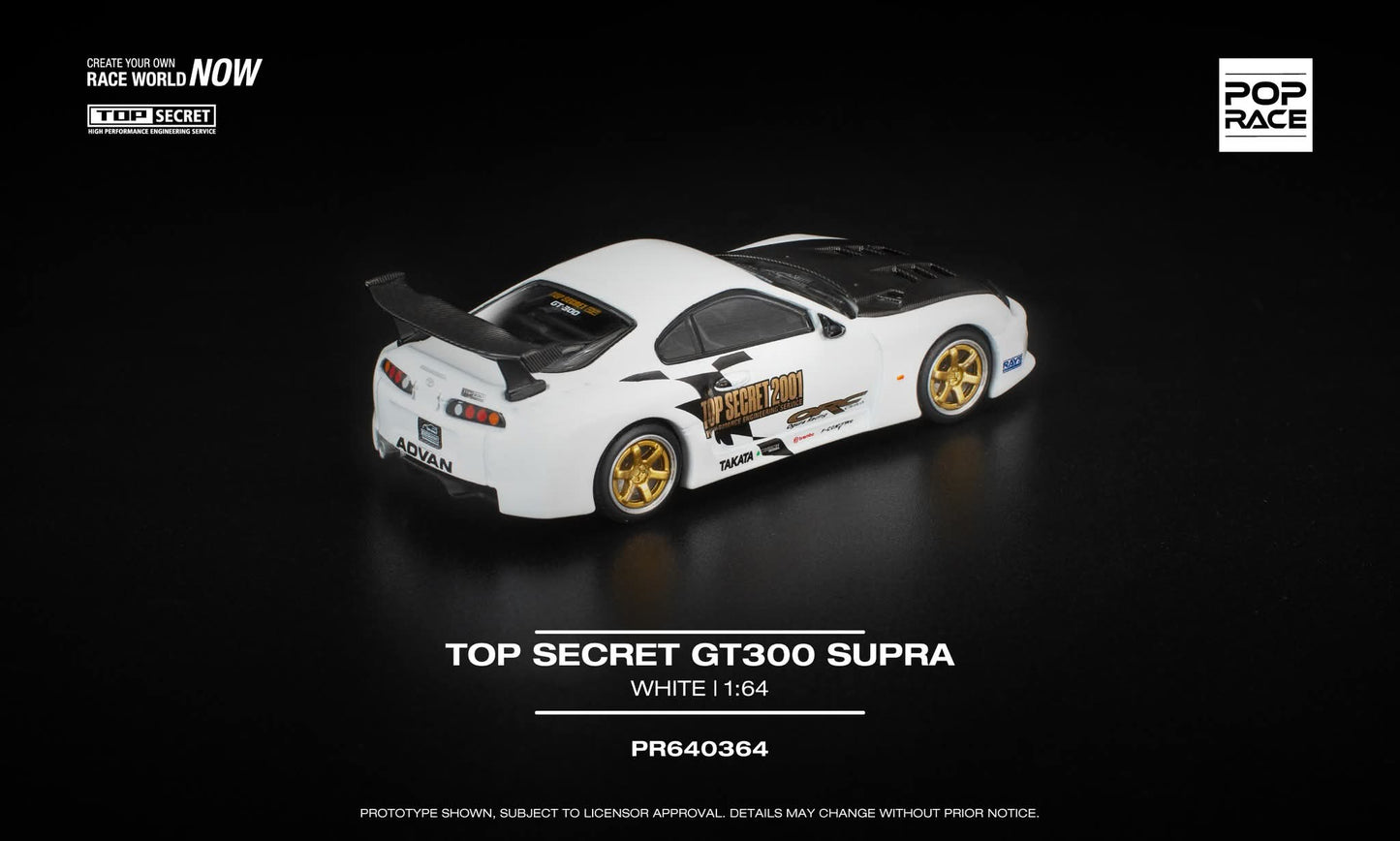 [Pre-Order] Pop Race Toyota Top Secret GT300 Supra White PR640364 1/64 Diecast