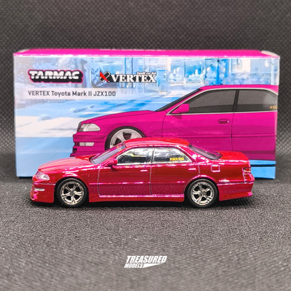 CHASE! Tarmac Works Toyota Vertex Mark II JZX100 Red Metallic Chrome Chase 1/64 Diecast
