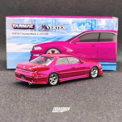 CHASE! Tarmac Works Toyota Vertex Mark II JZX100 Red Metallic Chrome Chase 1/64 Diecast