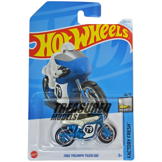 Hot Wheels Triumph 1966 Tiger 100 Blue 2024 Main Line Factory Fresh 1/64 Die Cast