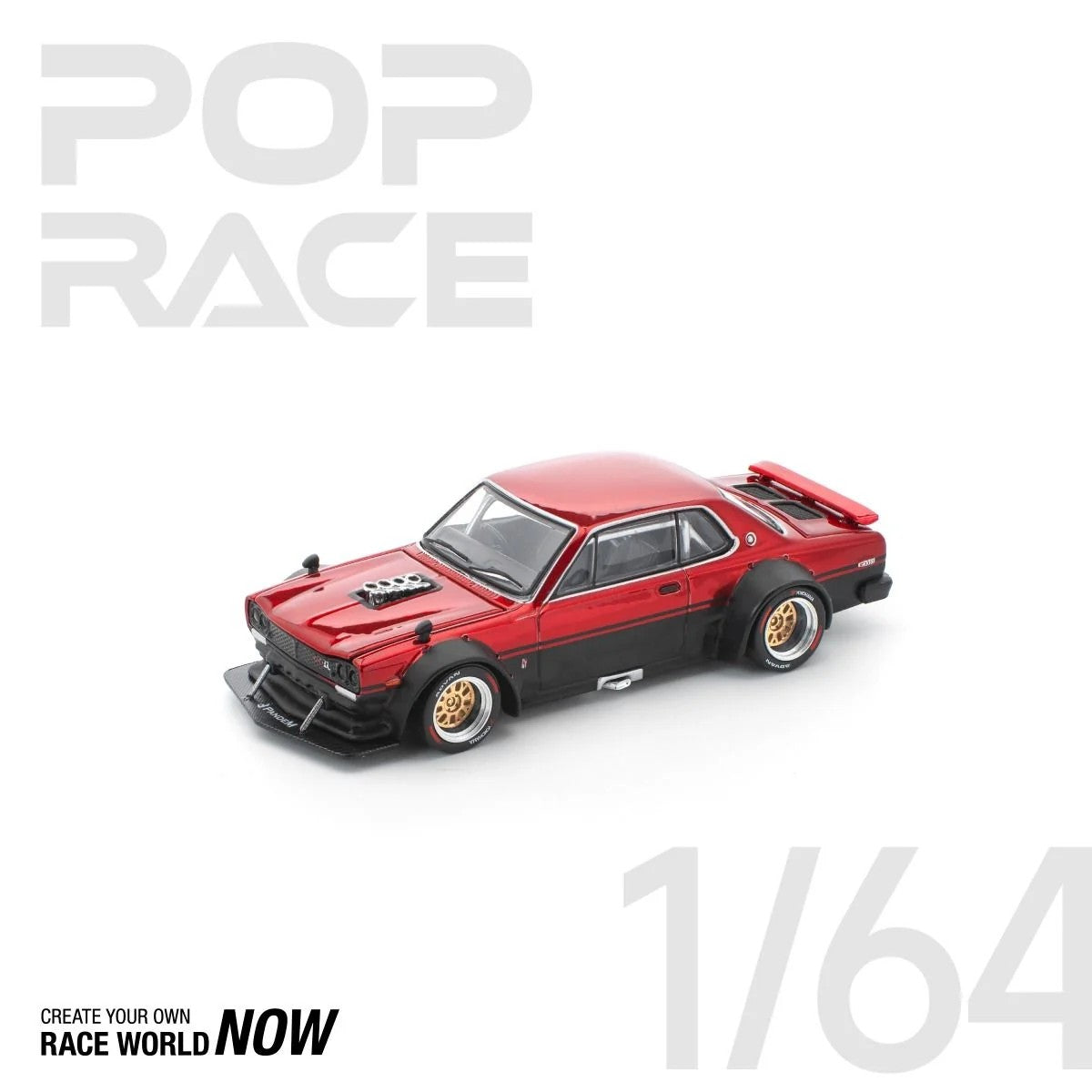 POP RACE V8 DRIFT RED BLACK PR640267 1/64 Diecast