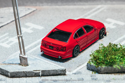 Tarmac Works VERTEX Toyota Aristo JZS161 Red with Tarmac Cards T64G-081-RE 1/64 Diecast