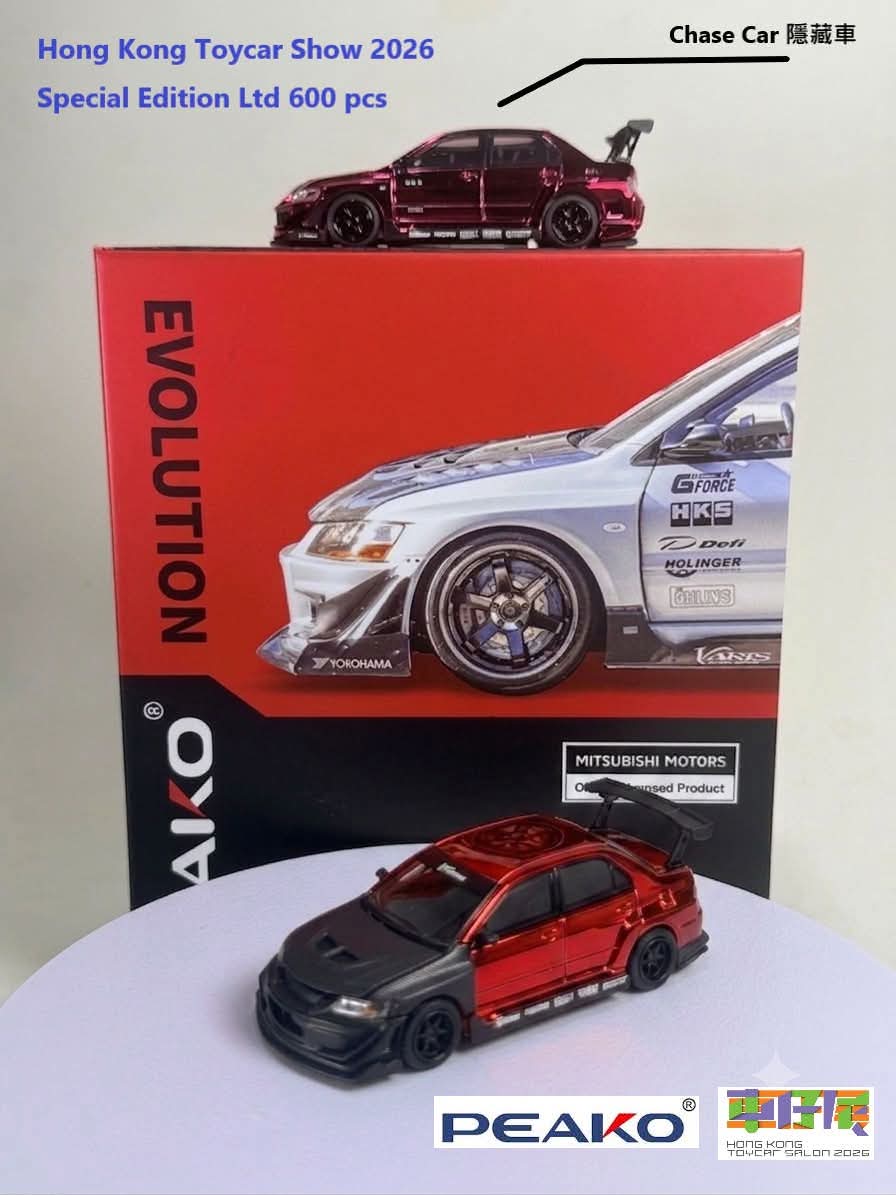 [HK ToyCar] Peako64 Varis Mitsubishi Lancer Evolution Red Hong Kong Toy Car  Salon 2026 1/64 Diecast