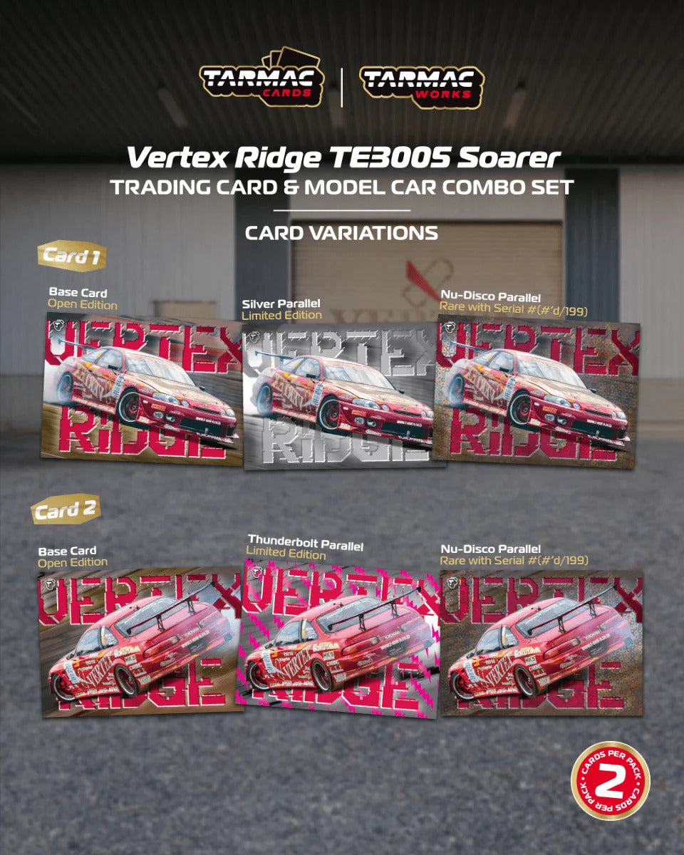 Tarmac Works Toyota Vertex Ridge TE3005 Soarer Tarmac Cards Combo Set T64G-080-TE3005 1/64 Diecast