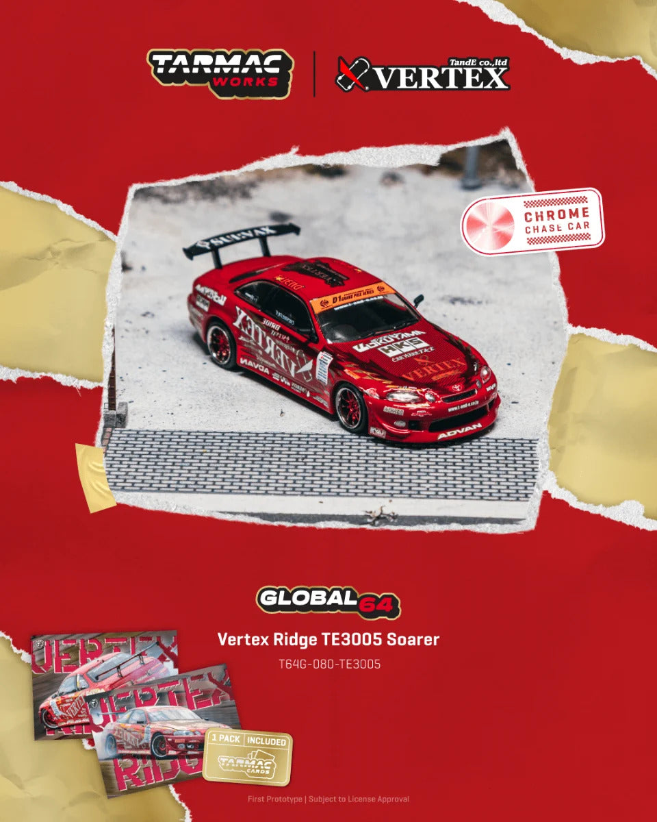 Tarmac Works Toyota Vertex Ridge TE3005 Soarer Tarmac Cards Combo Set T64G-080-TE3005 1/64 Diecast