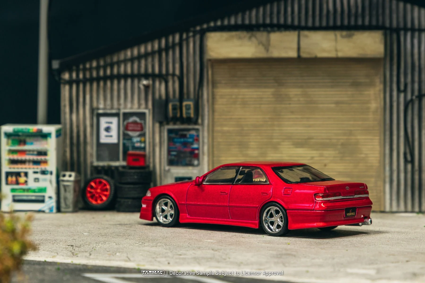 Tarmac Works Vertex Toyota Mark II JZX100 Red Metallic 1/64 Diecast