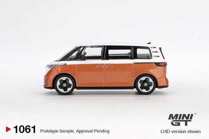 Mini GT Volkswagen ID.Buzz Candy White - Energetic Orange Blister Packaging MGT01061 1/64 Diecast