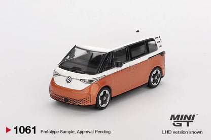 Mini GT Volkswagen ID.Buzz Candy White - Energetic Orange Blister Packaging MGT01061 1/64 Diecast