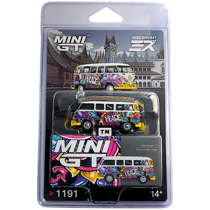Mini GT Volkswagen T1 Microbus Mizu Design Blister Packaging MGT01191-BL 1/64 Diecast