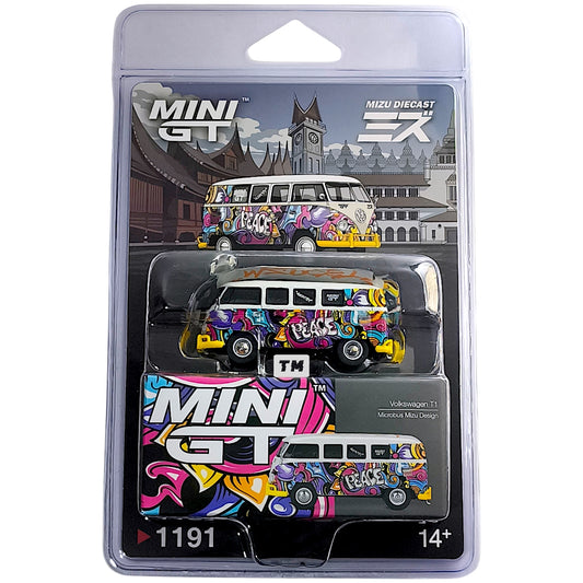 Mini GT Volkswagen T1 Microbus Mizu Design Blister Packaging MGT01191-BL 1/64 Diecast