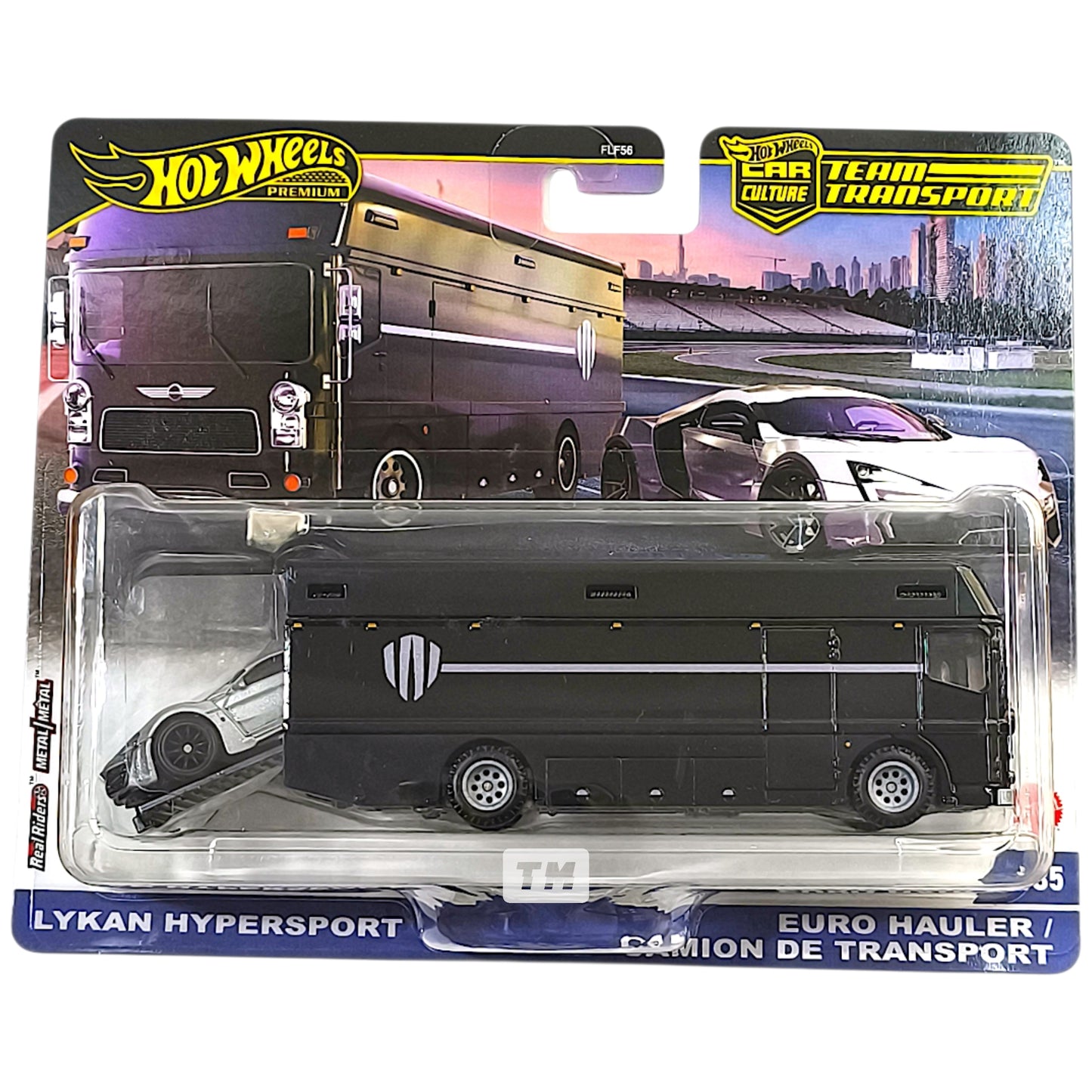 Hot Wheels W Motors Lykan HyperSport Metalflake Silver Euro Hauler Black 2025 Car Culture Team Transport 1/64 Diecast