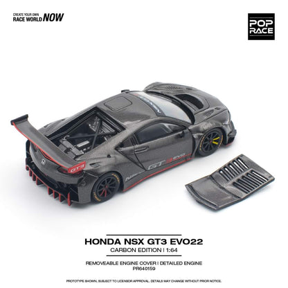 Pop Race Honda NSX GT3 EVO22 Carbon Edition 2025 PR64-159 1/64 Die Cast
