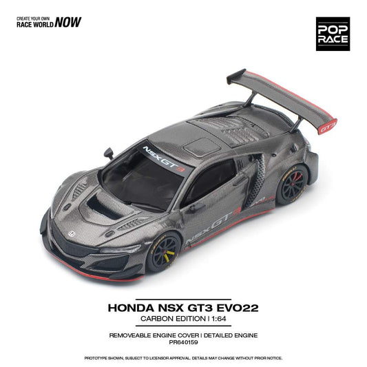 Pop Race Honda NSX GT3 EVO22 Carbon Edition 2025 PR64-159 1/64 Die Cast