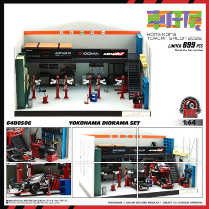 [HK ToyCar] BMC Yokohama Diorama Set + Cefiro Advan Set Hong Kong Toy Car Salon 64B0506 1/64 Diecast