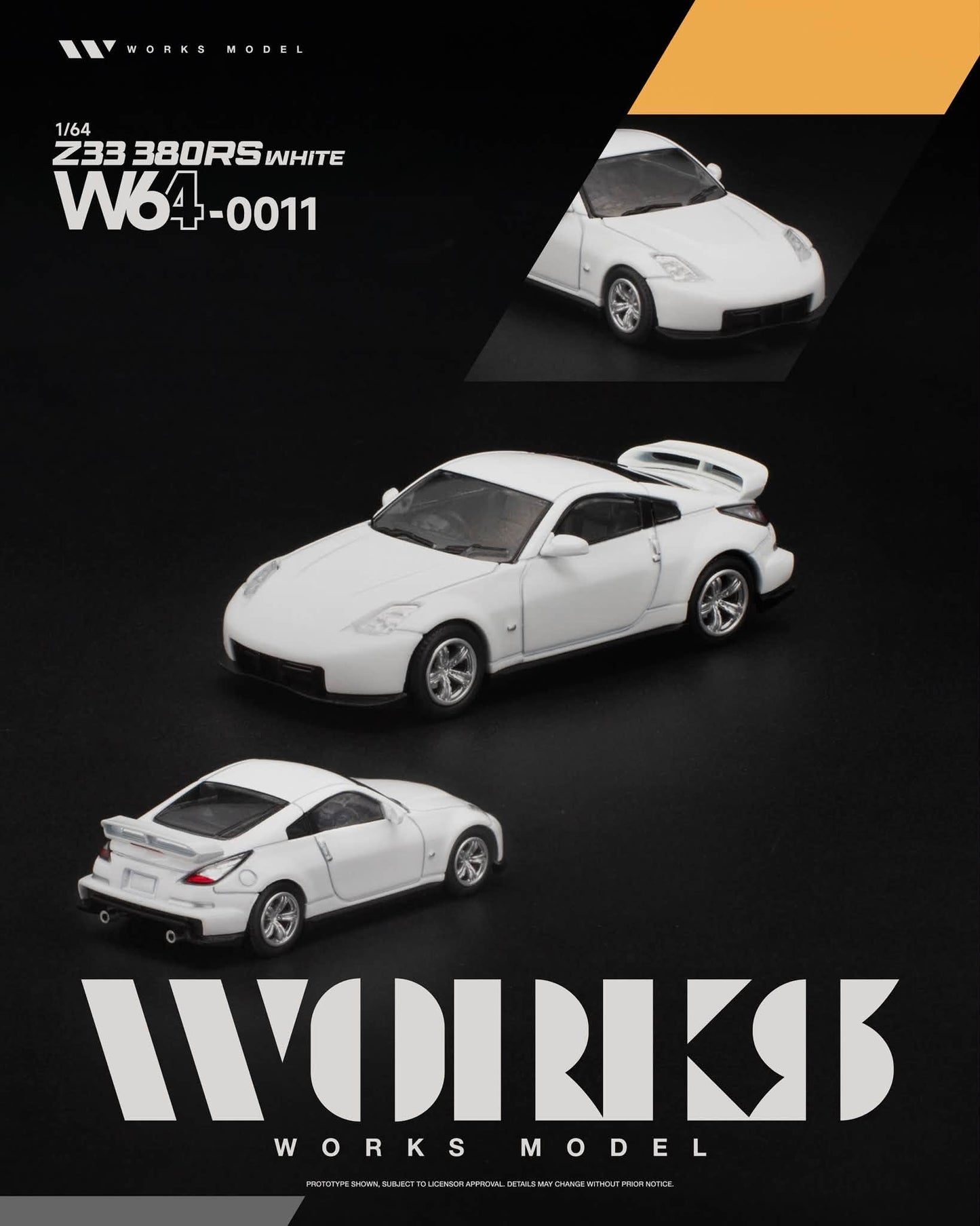 [Pre-Order] Works Model Z33 380RS WHITE W640011 1/64 Diecast