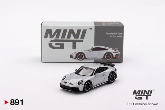 Mini GT Porsche 911 Dakar Ice Gray Metallic MGT00891 1/64 Die Cast
