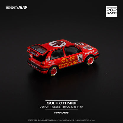 Pop Race Volkswagen Golf GTI MK2 Golf Team Demon Tweeks BTCC 1988 PR640105 1/64 Diecast