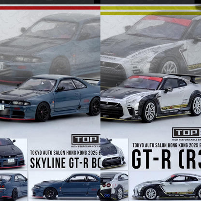 Inno64 2pcs-Set Nissan Skyline GT-R R33 & R35 Top Secret TASHK 25 Limited Edition 1/64 Diecast